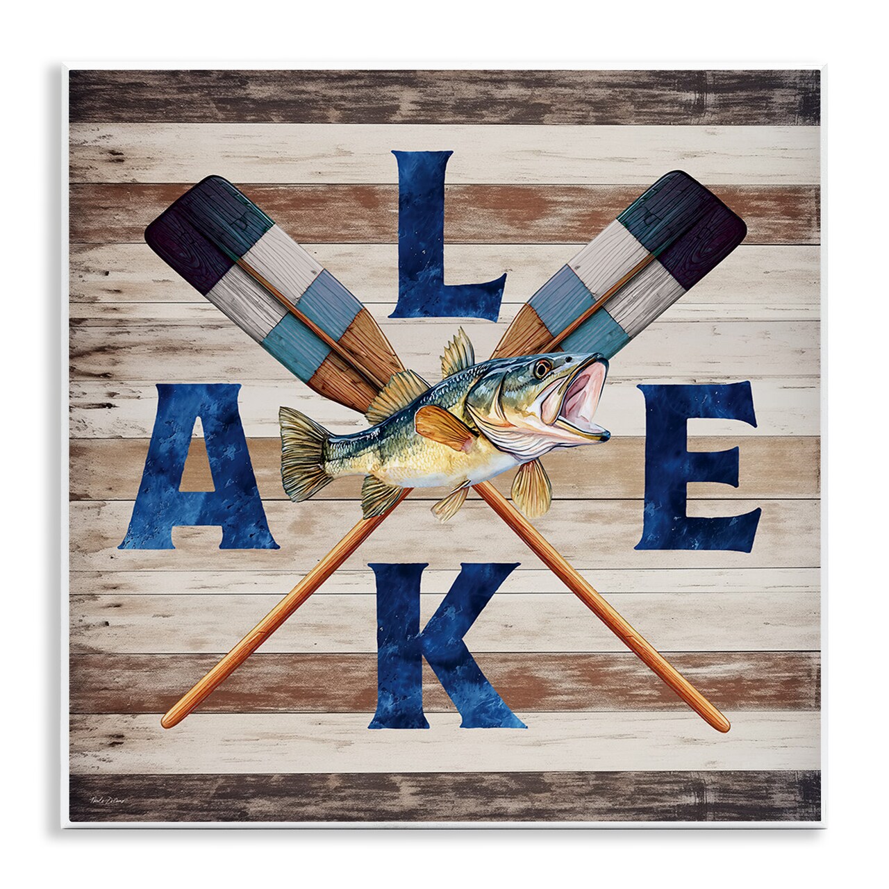 Stupell Industries Rustic Lake Boat Oars Wall Plaque Design by Nicole DeCamp